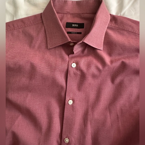 Hugo Boss - Sharp Fit Shirt Structured in Italian Cotton - 16.5 neck 34/35 - Picture 3 of 5